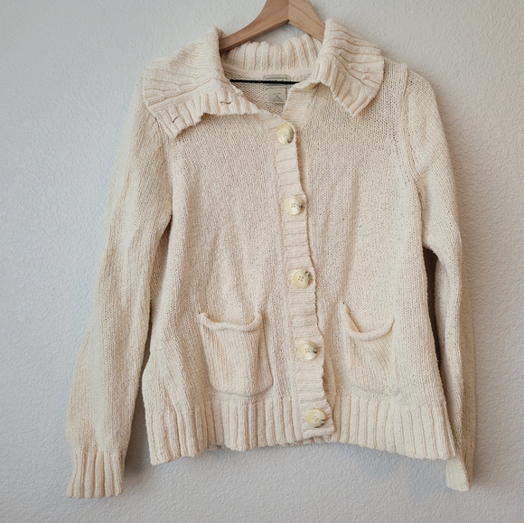 ll bean 100% cotton fisherman sweater, medium - Picture 1 of 6